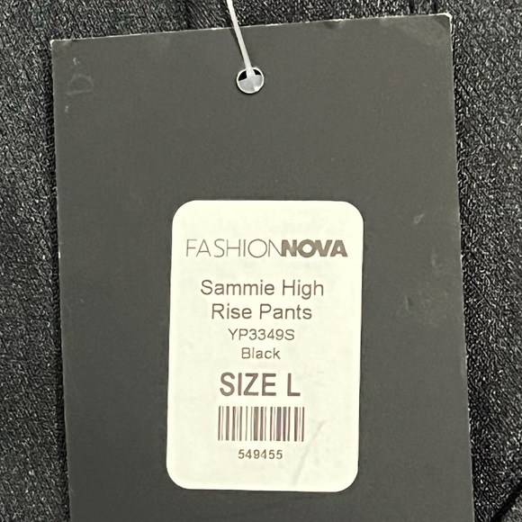 NWT! [Fashion Nova] Black Faux Leather Sammie Pants High Rise Skinny Size L - Picture 5 of 8
